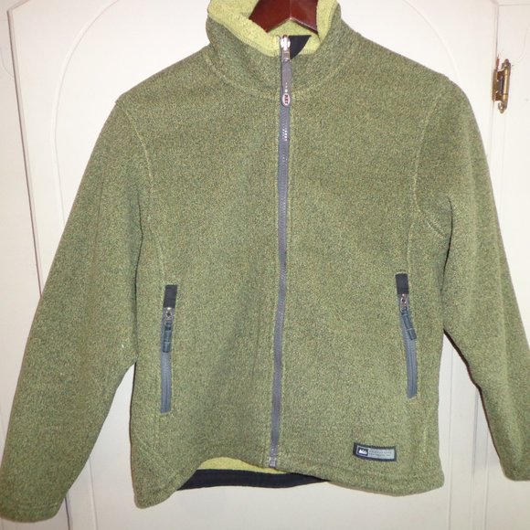 REI Jackets & Blazers - REI Fleece Jacket S 2-Tone Green Mock Collar Zip Closure